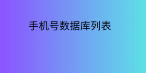 手机号数据库列表