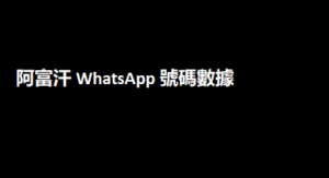 阿富汗 WhatsApp 號碼數據